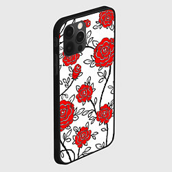 Чехол для iPhone 12 Pro Max BEAUTIFUL RED ROSES, цвет: 3D-черный — фото 2