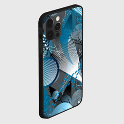 Чехол для iPhone 12 Pro Max Абстрактный серо-синий принт, цвет: 3D-черный — фото 2