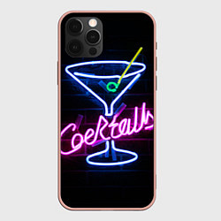 Чехол iPhone 12 Pro Max Неоновый коктейль - Розовый