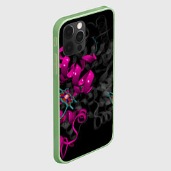 Чехол для iPhone 12 Pro Max Абстрактные 3D молекулы и соединения - Розовый, цвет: 3D-салатовый — фото 2