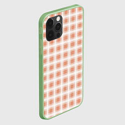Чехол для iPhone 12 Pro Max Light beige plaid fashionable checkered pattern, цвет: 3D-салатовый — фото 2