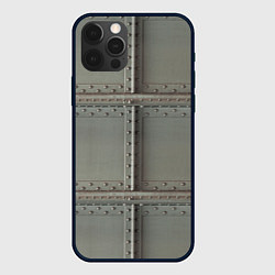 Чехол для iPhone 12 Pro Max Стальные плиты с заклёпками, цвет: 3D-черный