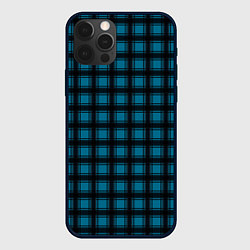 Чехол iPhone 12 Pro Max Black and blue plaid