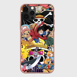 Чехол для iPhone 12 Pro Max One Pieceгерои, цвет: 3D-светло-розовый