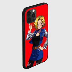 Чехол для iPhone 12 Pro Max Андроид 18 Вайфу Dragon ball, цвет: 3D-черный — фото 2