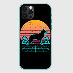 Чехол для iPhone 12 Pro Max Ретро Волк, цвет: 3D-мятный