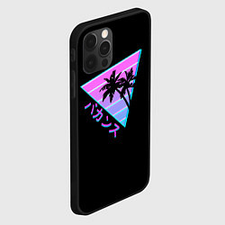Чехол для iPhone 12 Pro Max Ретро Пальмы Градиент, цвет: 3D-черный — фото 2