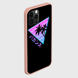 Чехол для iPhone 12 Pro Max Ретро Пальмы Градиент, цвет: 3D-светло-розовый — фото 2