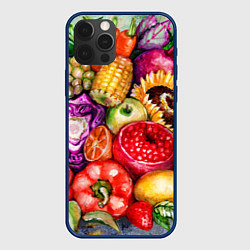 Чехол для iPhone 12 Pro Max Вкусное изобилие, цвет: 3D-тёмно-синий