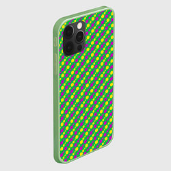 Чехол для iPhone 12 Pro Max Желтые и фиолетовые кружки, цвет: 3D-салатовый — фото 2