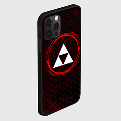 Чехол для iPhone 12 Pro Max Символ Zelda и краска вокруг на темном фоне, цвет: 3D-черный — фото 2