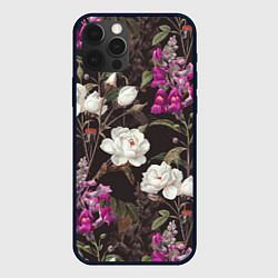 Чехол для iPhone 12 Pro Max Цветы Ночные Розы, цвет: 3D-черный