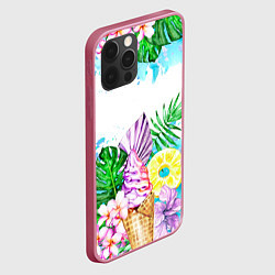 Чехол для iPhone 12 Pro Max Тропический рай и мороженое, цвет: 3D-малиновый — фото 2