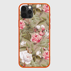 Чехол для iPhone 12 Pro Max Белые и Красные Розы, цвет: 3D-красный