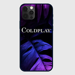 Чехол iPhone 12 Pro Max Coldplay neon monstera