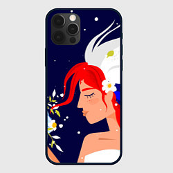Чехол для iPhone 12 Pro Max Русская девушка с триколором на волосах, цвет: 3D-черный