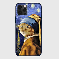 Чехол iPhone 12 Pro Max Прикол с котом: пародия картина