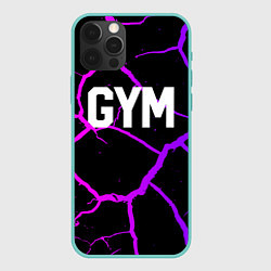 Чехол iPhone 12 Pro Max Gym - Трещины неоновые