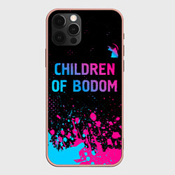 Чехол iPhone 12 Pro Max Children of Bodom - neon gradient: символ сверху