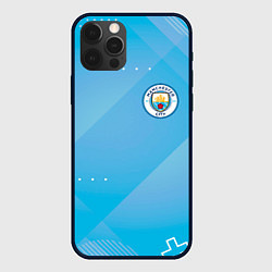 Чехол iPhone 12 Pro Max Manchester city Голубая абстракция