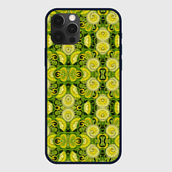 Чехол iPhone 12 Pro Max Зеленые узоры: волны абстракции