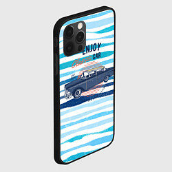 Чехол для iPhone 12 Pro Max Enjoy blue classic car, цвет: 3D-черный — фото 2