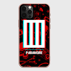 Чехол для iPhone 12 Pro Max Paramore rock glitch, цвет: 3D-светло-розовый