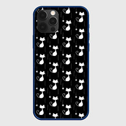 Чехол iPhone 12 Pro Max Чёрные Коты С Клубками Шерсти