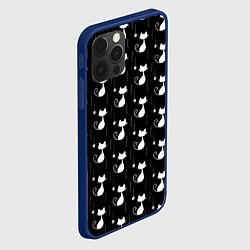 Чехол для iPhone 12 Pro Max Чёрные Коты С Клубками Шерсти, цвет: 3D-тёмно-синий — фото 2