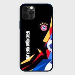 Чехол для iPhone 12 Pro Max Bayern munchen Sport - цветные геометрии, цвет: 3D-черный