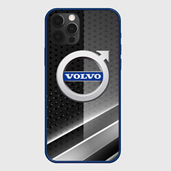 Чехол для iPhone 12 Pro Max Volvo Карбон абстракция, цвет: 3D-тёмно-синий