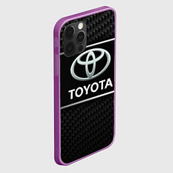 Чехол для iPhone 12 Pro Max Toyota Карбон, цвет: 3D-сиреневый — фото 2