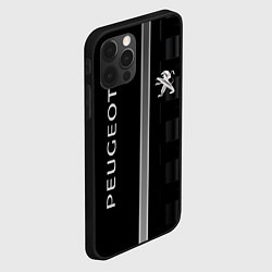 Чехол для iPhone 12 Pro Max Peugeot карбон абстракция, цвет: 3D-черный — фото 2