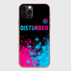 Чехол iPhone 12 Pro Max Disturbed - neon gradient: символ сверху