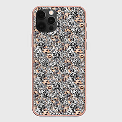 Чехол iPhone 12 Pro Max Тигрово-леопардовый геометрический