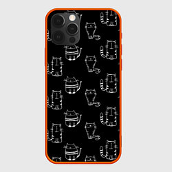 Чехол для iPhone 12 Pro Max Полосатые Коты и Кошки, цвет: 3D-красный