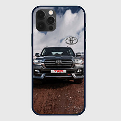 Чехол для iPhone 12 Pro Max Toyota Land Cruiser in the mountains, цвет: 3D-черный