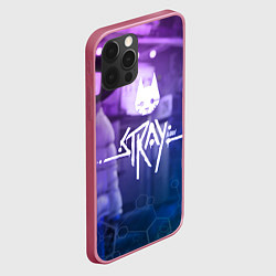 Чехол для iPhone 12 Pro Max Stray - мордочка - neon, цвет: 3D-малиновый — фото 2