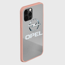 Чехол для iPhone 12 Pro Max Opel - серая абстракция, цвет: 3D-светло-розовый — фото 2