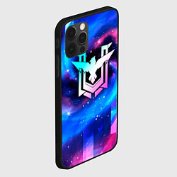 Чехол для iPhone 12 Pro Max Free Fire неоновый космос, цвет: 3D-черный — фото 2