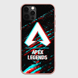 Чехол для iPhone 12 Pro Max Apex Legends в стиле glitch и баги графики на темн, цвет: 3D-светло-розовый