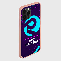 Чехол для iPhone 12 Pro Max Символ ARC Raiders в неоновых цветах на темном фон, цвет: 3D-светло-розовый — фото 2