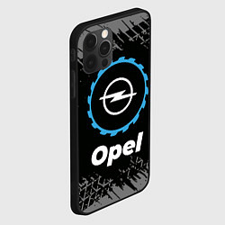 Чехол для iPhone 12 Pro Max Opel в стиле Top Gear со следами шин на фоне, цвет: 3D-черный — фото 2
