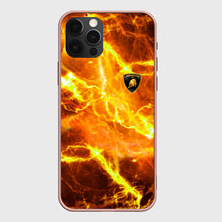 Чехол iPhone 12 Pro Max Lamborghini - яркие молнии