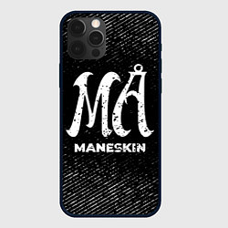 Чехол iPhone 12 Pro Max Maneskin с потертостями на темном фоне