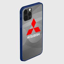 Чехол для iPhone 12 Pro Max Mitsubishi - серая с кружочками абстракция, цвет: 3D-тёмно-синий — фото 2