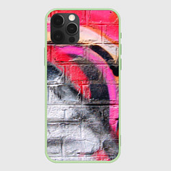 Чехол для iPhone 12 Pro Max Граффити на кирпичной стене - фрагмент, цвет: 3D-салатовый