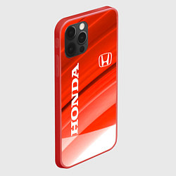 Чехол для iPhone 12 Pro Max Хонда - Красно-белая абстракция, цвет: 3D-красный — фото 2