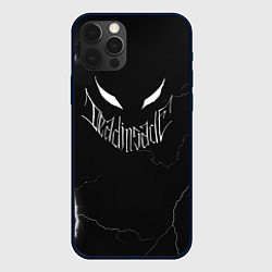 Чехол для iPhone 12 Pro Max Dead inside - Молнии на чёрном - Каллиграфический, цвет: 3D-черный