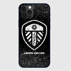 Чехол для iPhone 12 Pro Max Leeds United с потертостями на темном фоне, цвет: 3D-черный